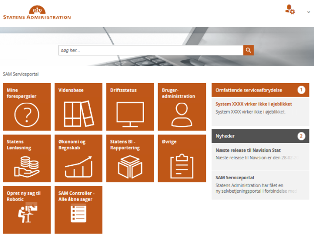 Statens administrations serviceportal