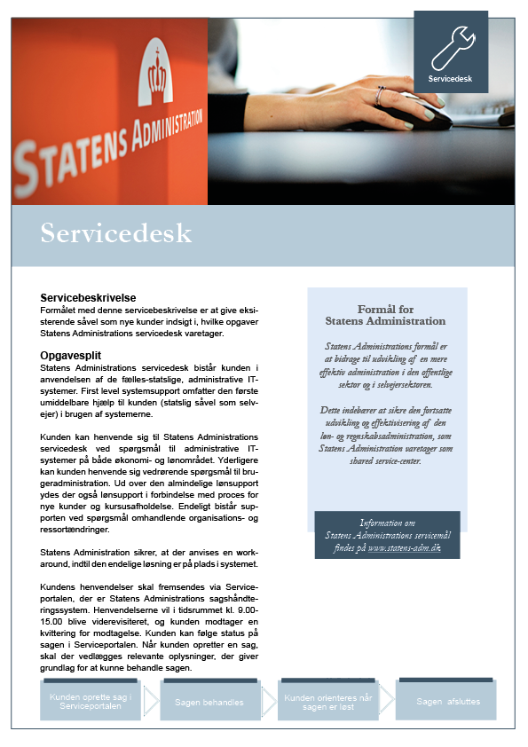 Printvenlig version af servicebeskrivelse for servicedesk